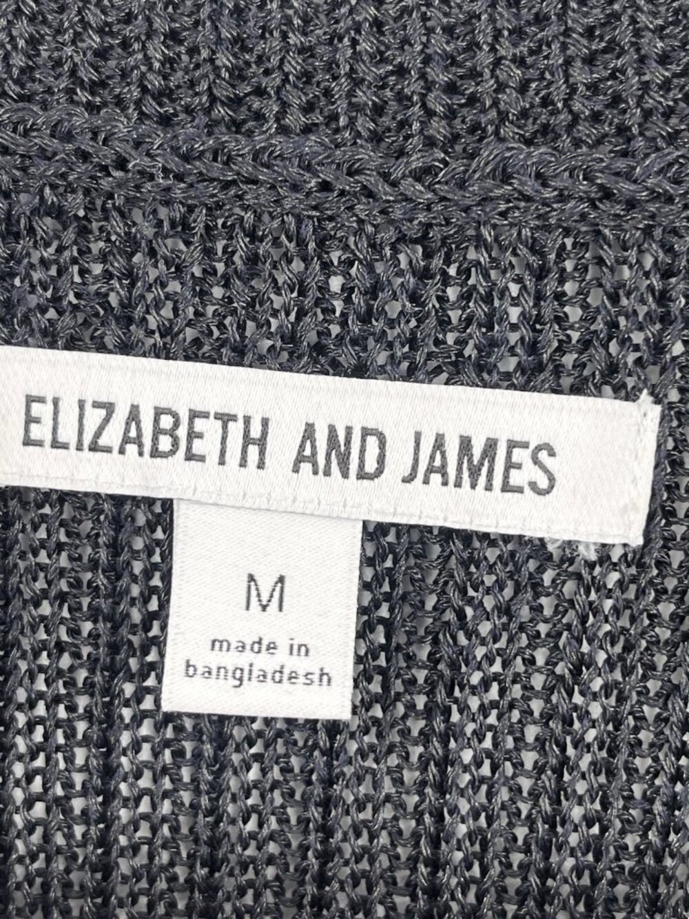 ELIZABETH AND JAMES Women's Black Crew Neck Slinky Knit Pullover Sweater Medium - Picture 2 of 6